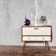Mini sideboard TV cabinet end of Scandinavian vintage sofa