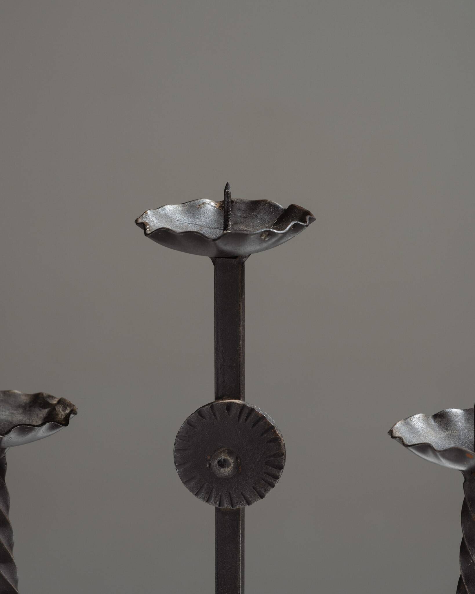 Pair of Brutalist Candlesticks, 1950s