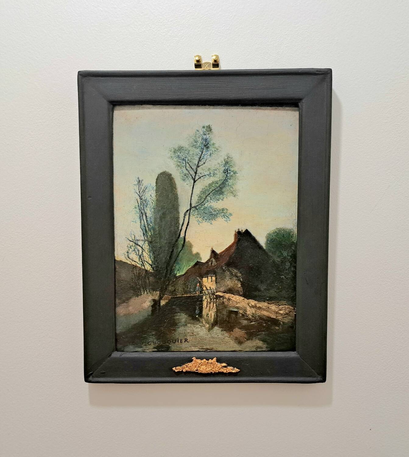 Impressionist painting, oil on wood signed - Northern school