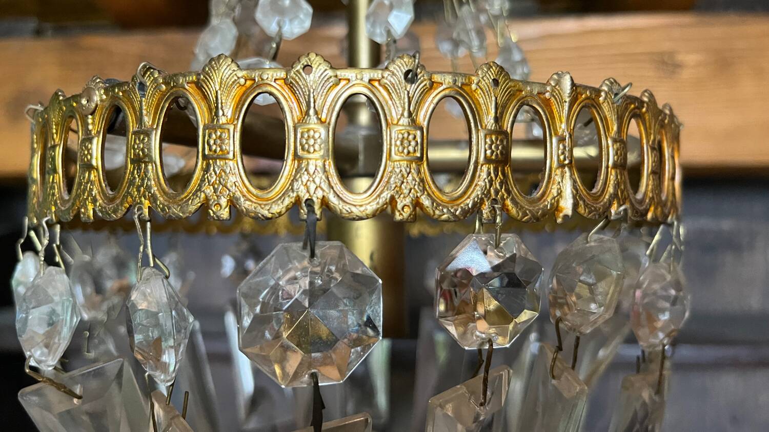 Antique hot air balloon chandelier with tassels