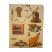 Affiche pédagogique "le pain" musée scolaire d'Emile Deyrolle