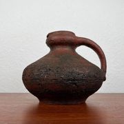 Carafe vase by German studio pottery, brutalist vintage by Gerhard Liebenthron, 1974.