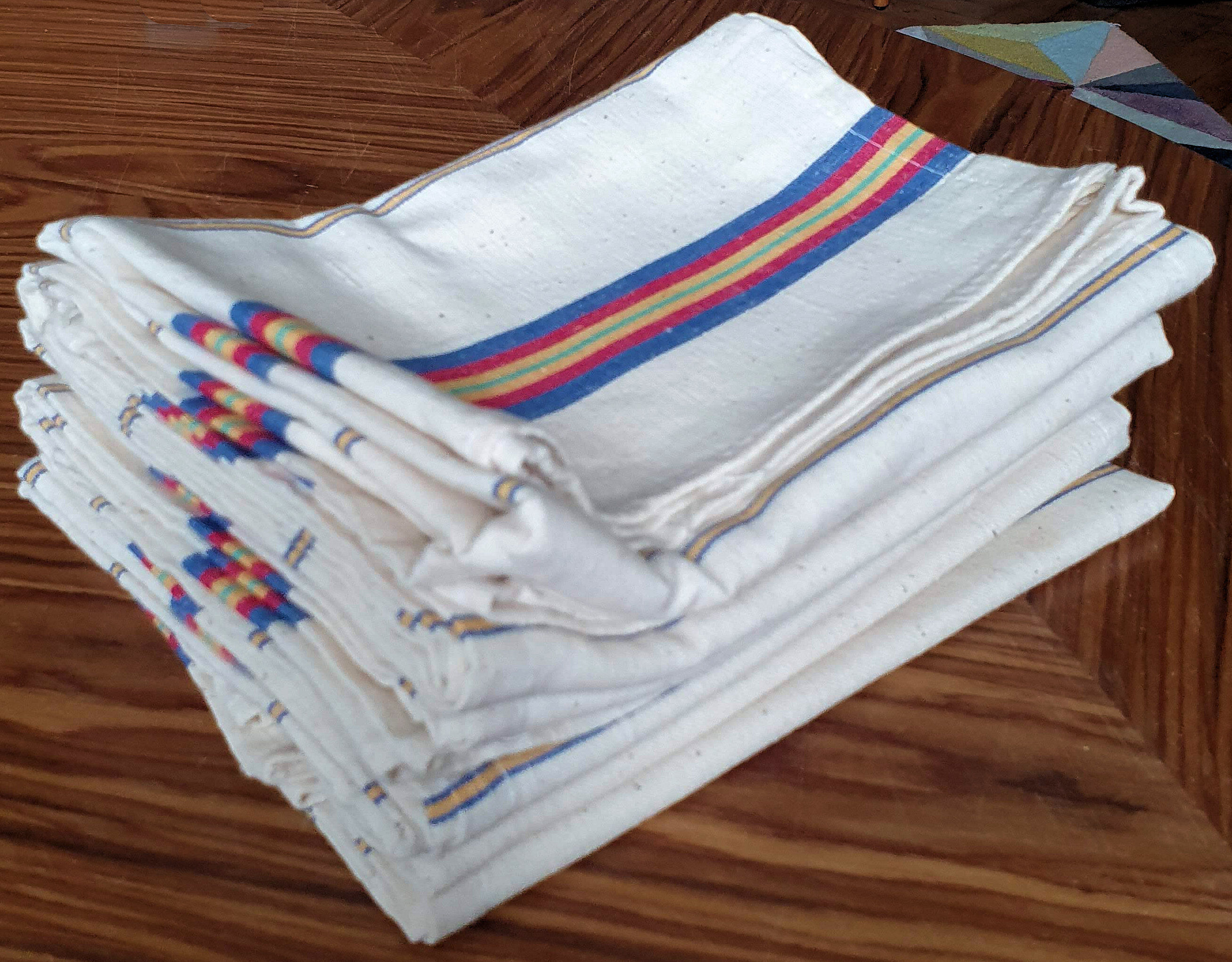 Set of vintage cotton tea towels