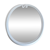 Old Oval Cast Iron Mirror - White - Vintage - 48 x 38.5 cm.
