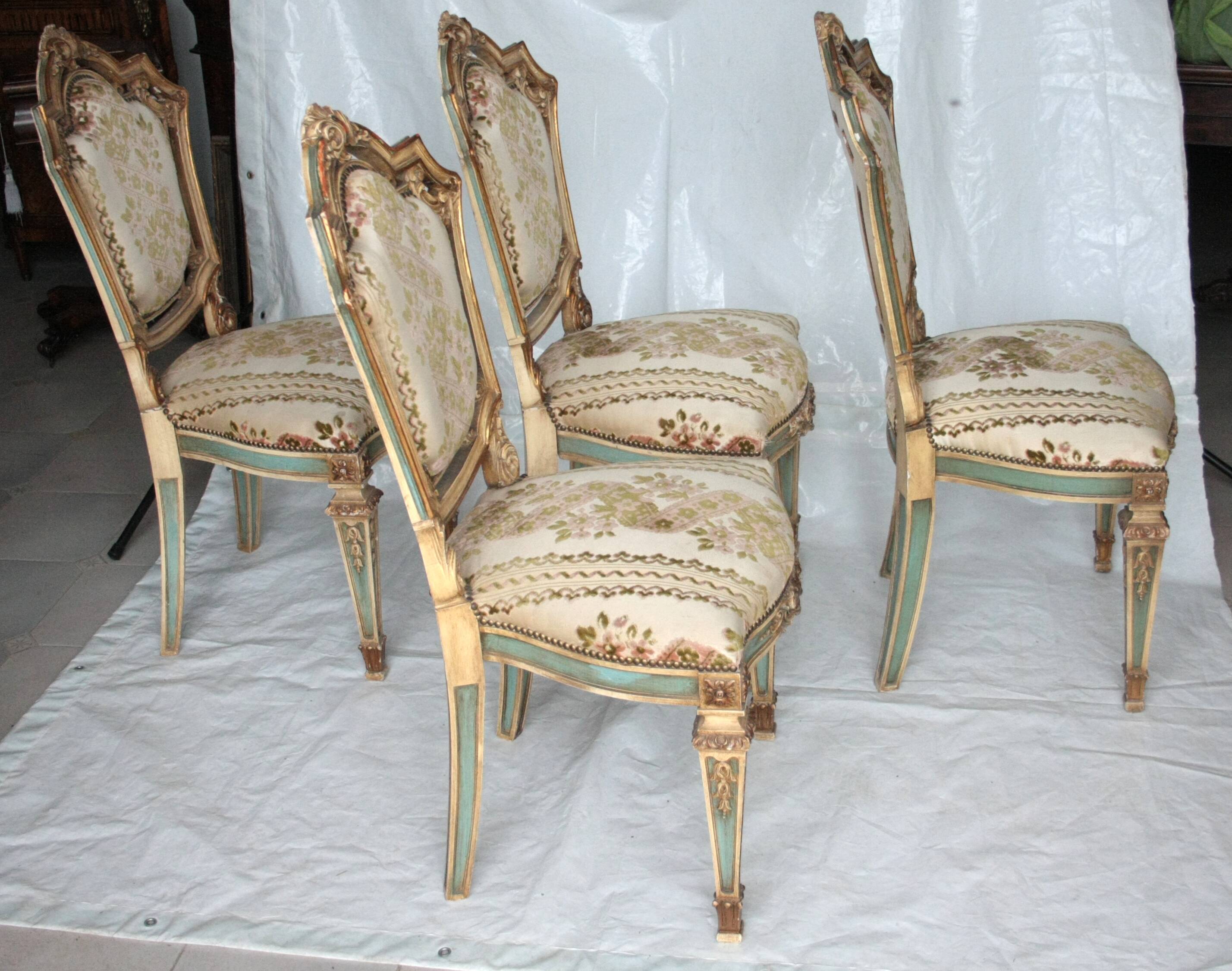 Set of 4 Napoleon III chairs, second half of the 19th century, France