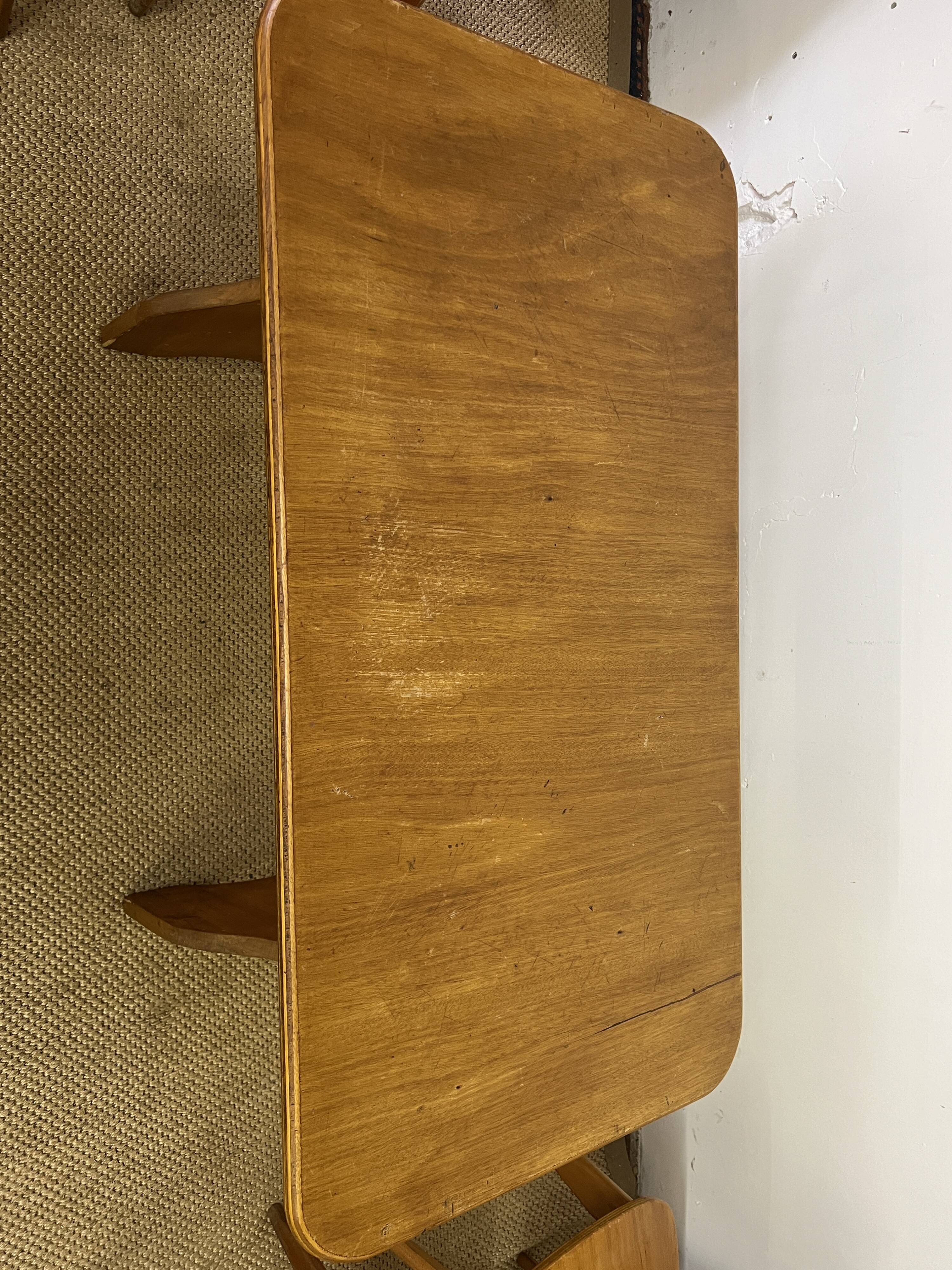 Vintage wooden table and 4 chairs set