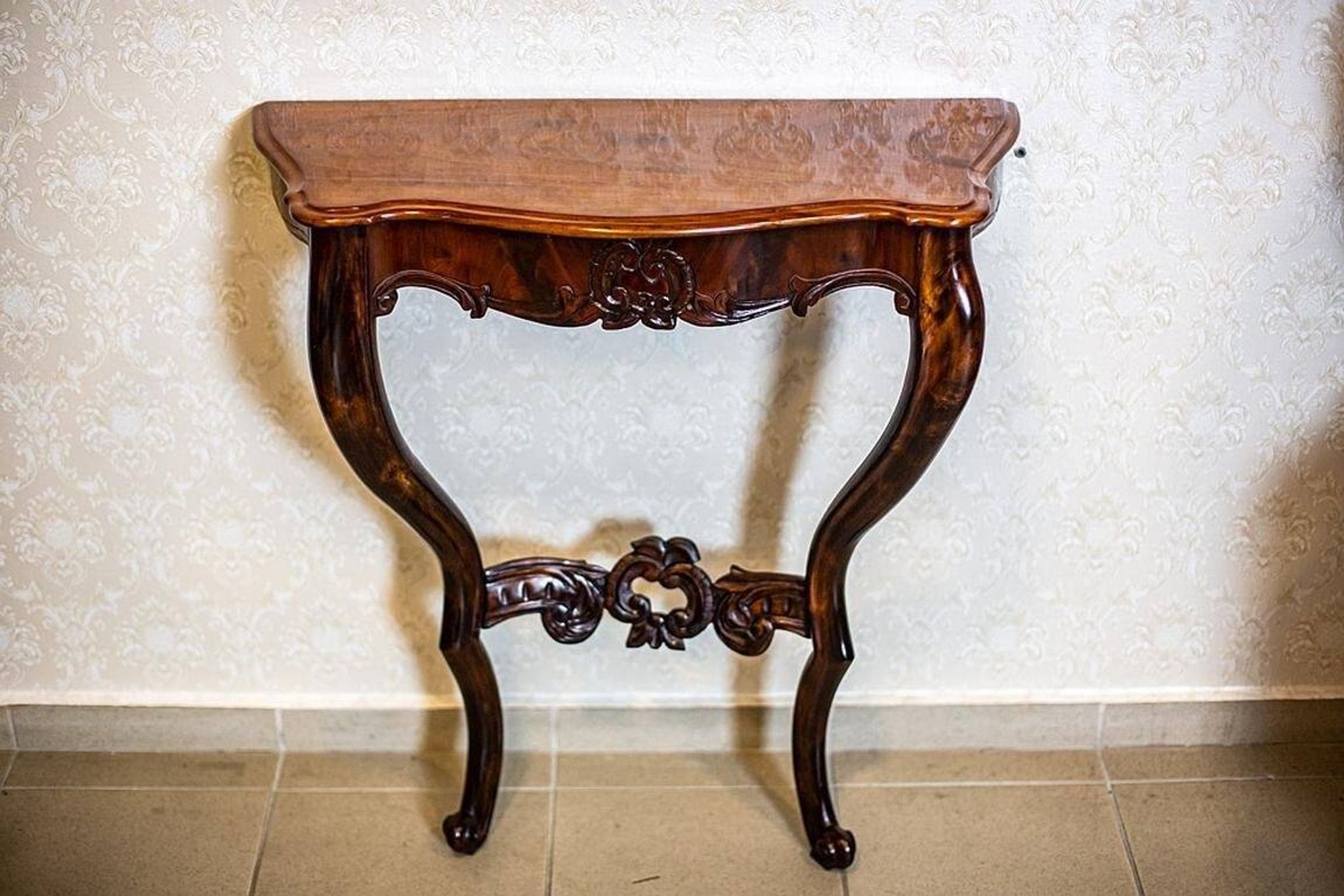 Set of Antique Louis Philippe Mirror and Console Table, 1890s