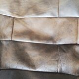 Pouf rond marron imitation cuir