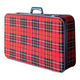 Tartan Scottish fabric suitcase, 1960s