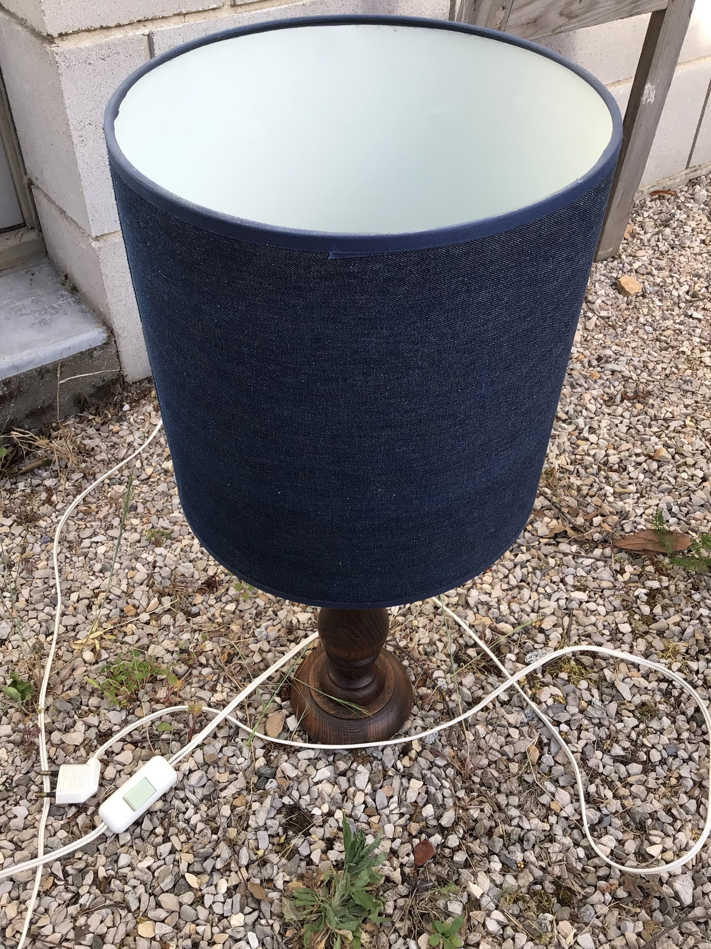 Solid wood lamp lampshade denim