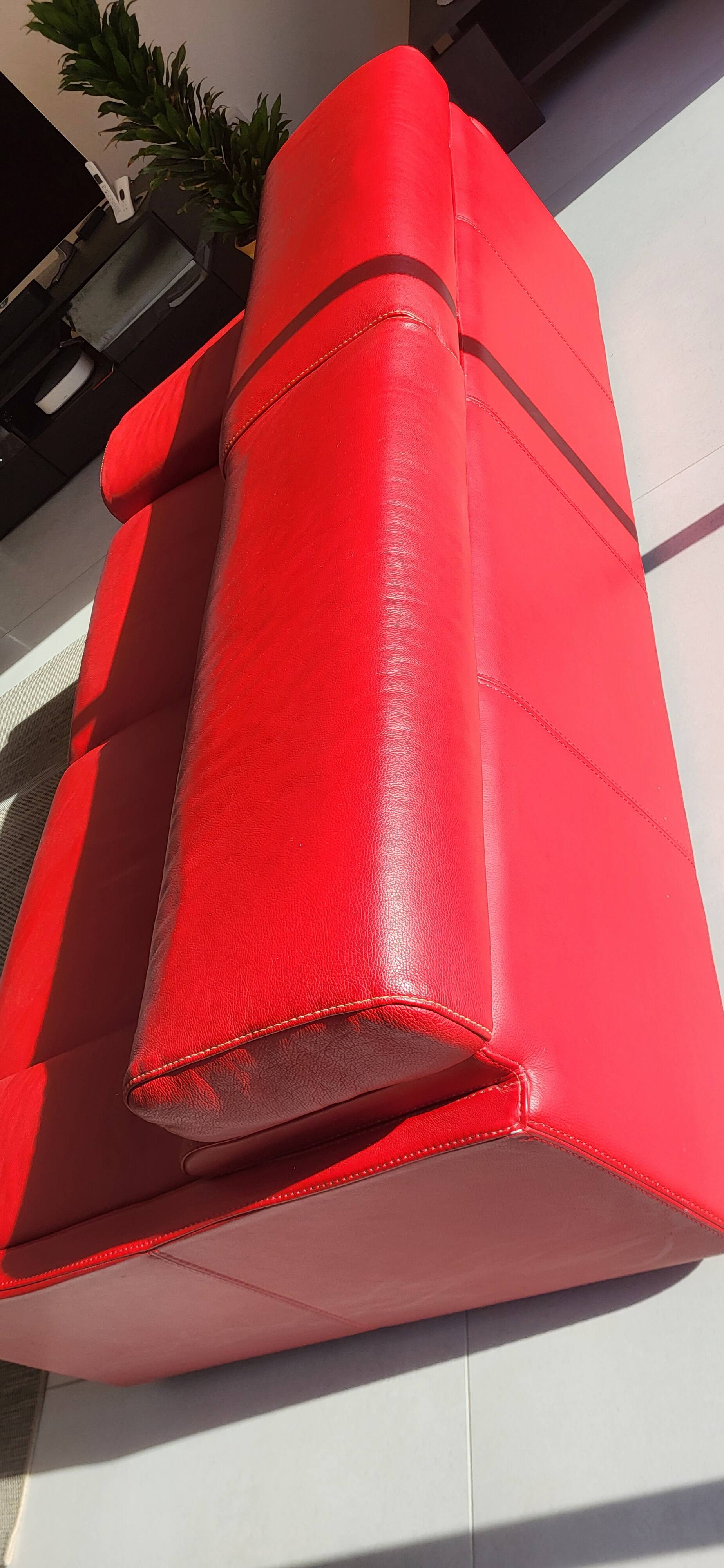 1 red roche bobois sofa