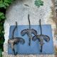 3 vintage Italian baroque brass coat hooks