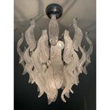 Contemporary leaflets murano glass chandelier in vintage style
