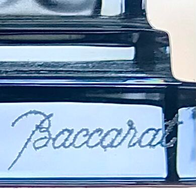 Signed Baccarat crystal desk clock