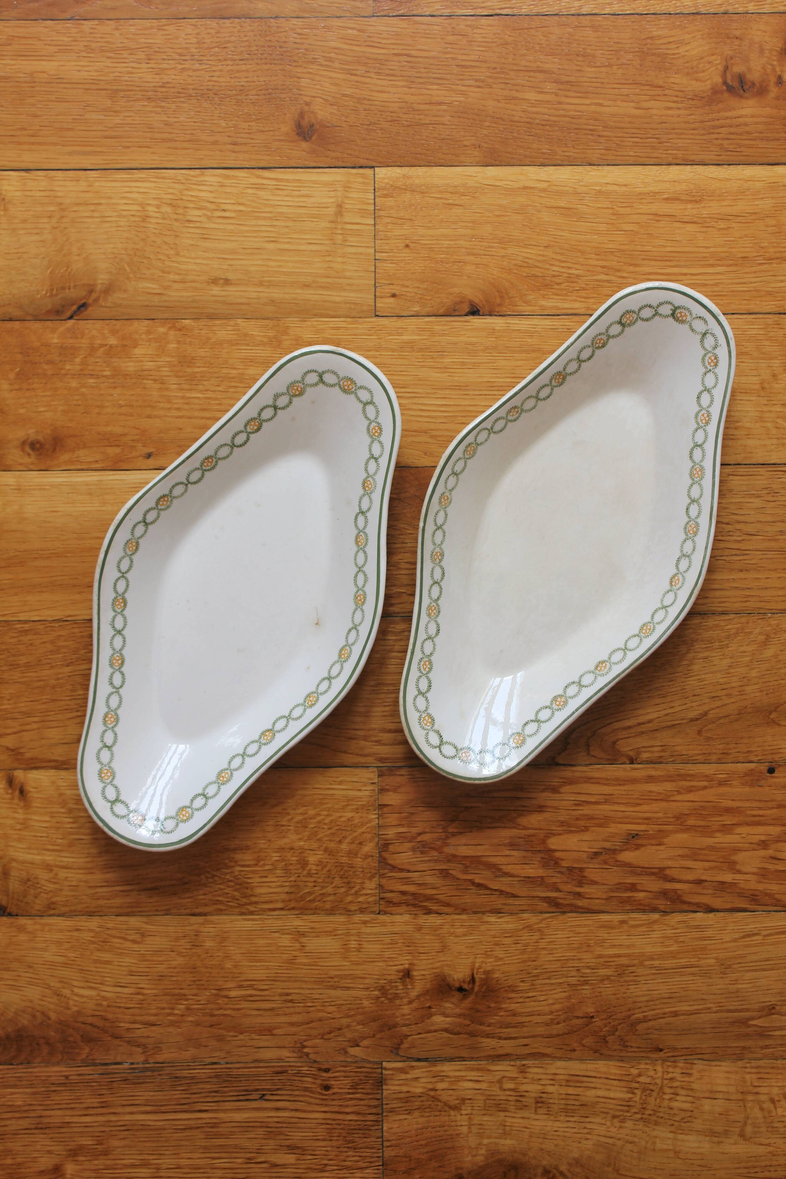 Set of 2 Longwy iron earthenware dishes