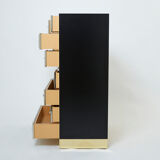 Secretary brass chrome lacquer Michel Pigneres 1970