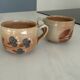 Set of 2 large vintage stoneware mugs from Atelier du Marais – Flower mugs