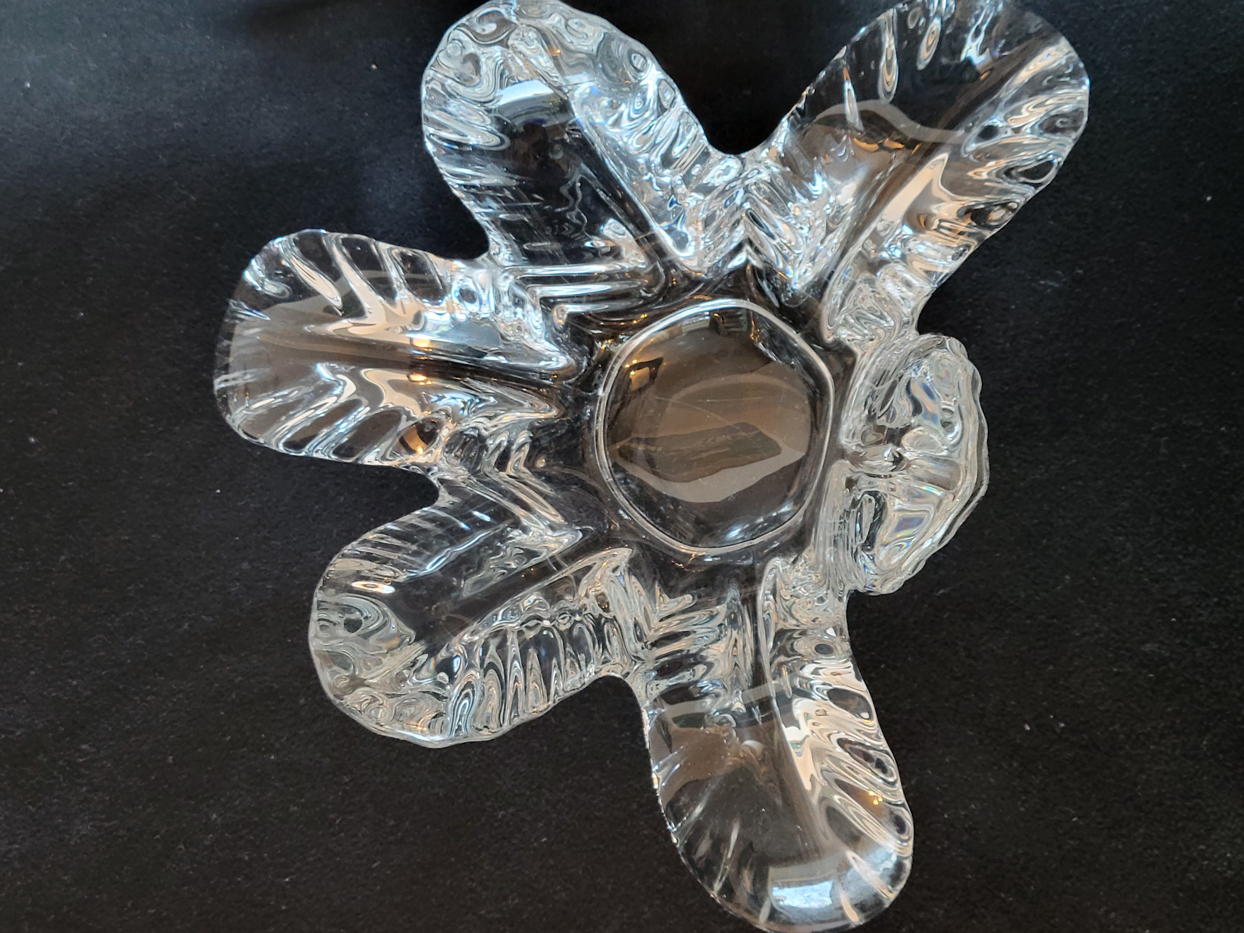 Valves the Chatel empty cut crystal pocket plant shape 50s - 60s