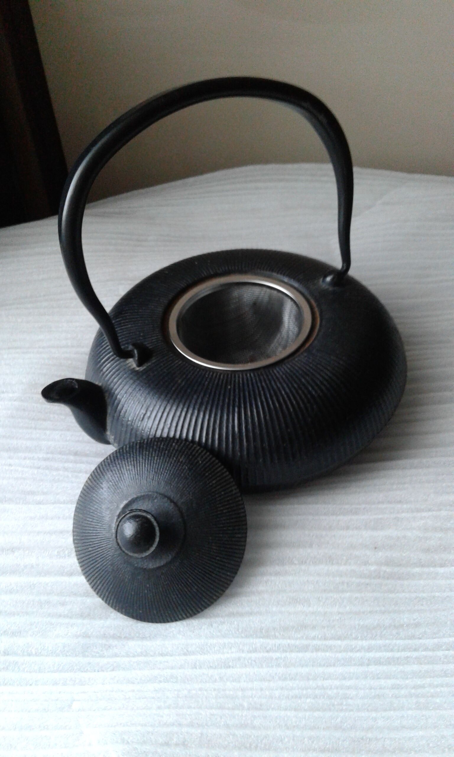 Chinese teapot black cast iron