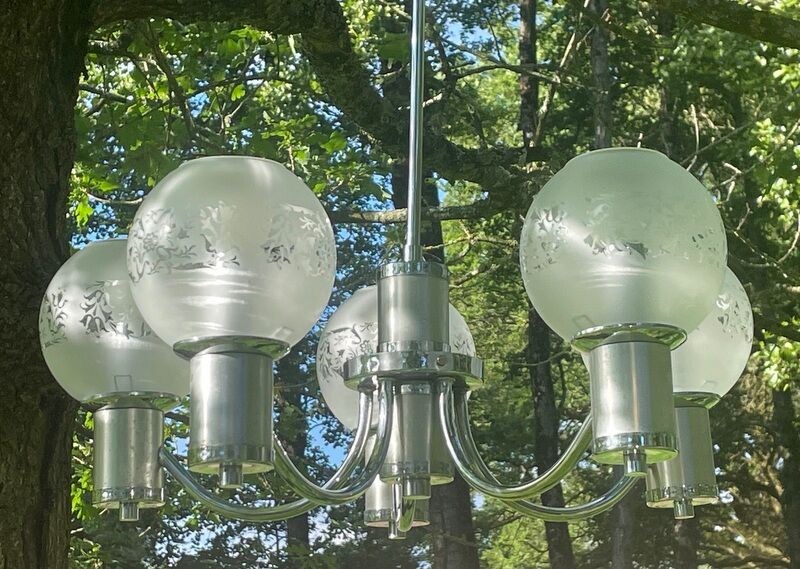 Chandelier "vintage design" 70, 5 fires