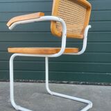 Cesca model B64 chair with armrests in white Design