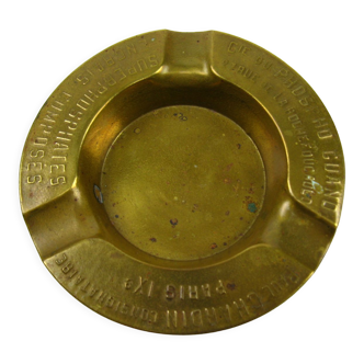 Golden metal advertising ashtray