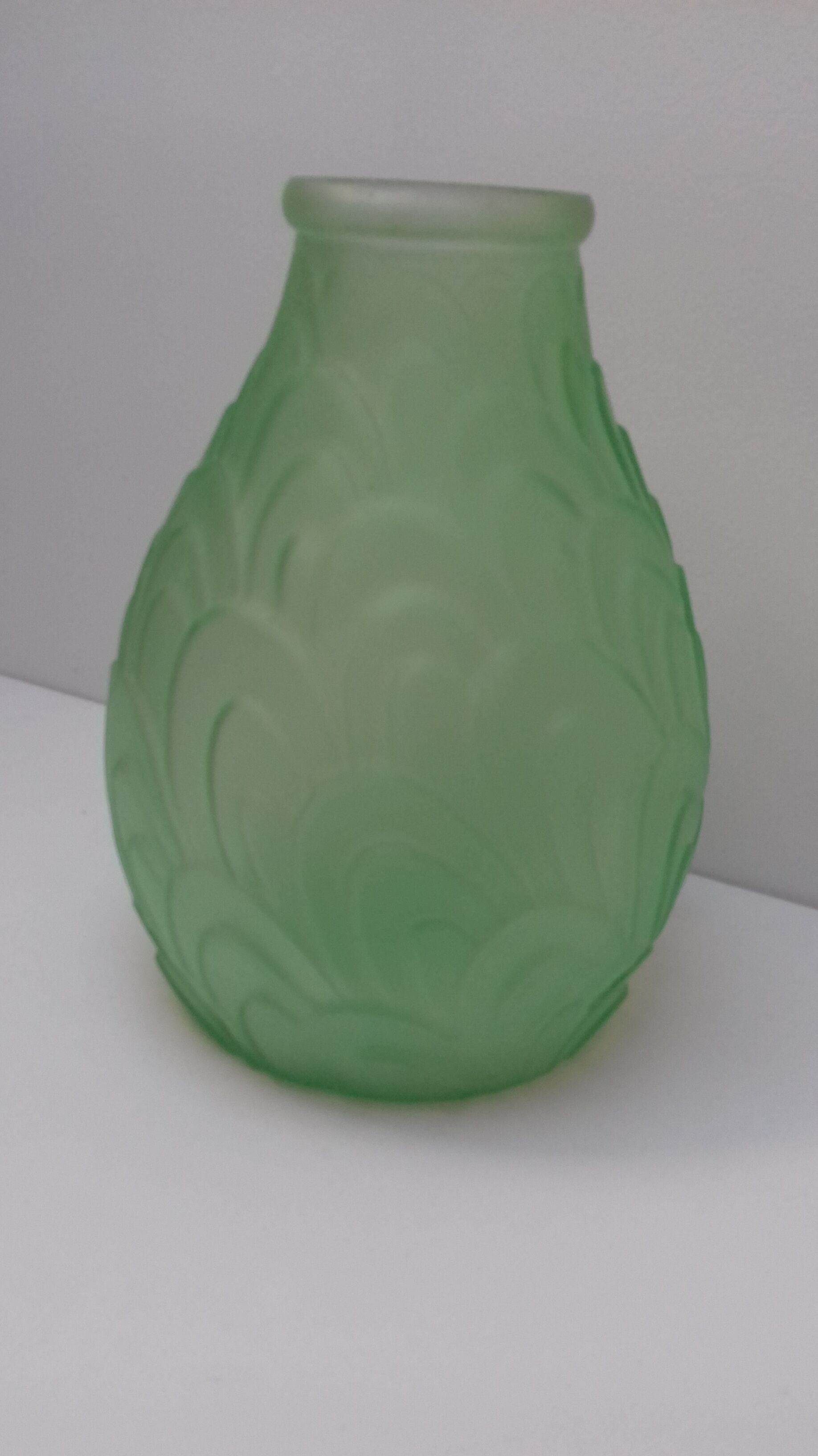 Art deco vase pre-moulded glass
