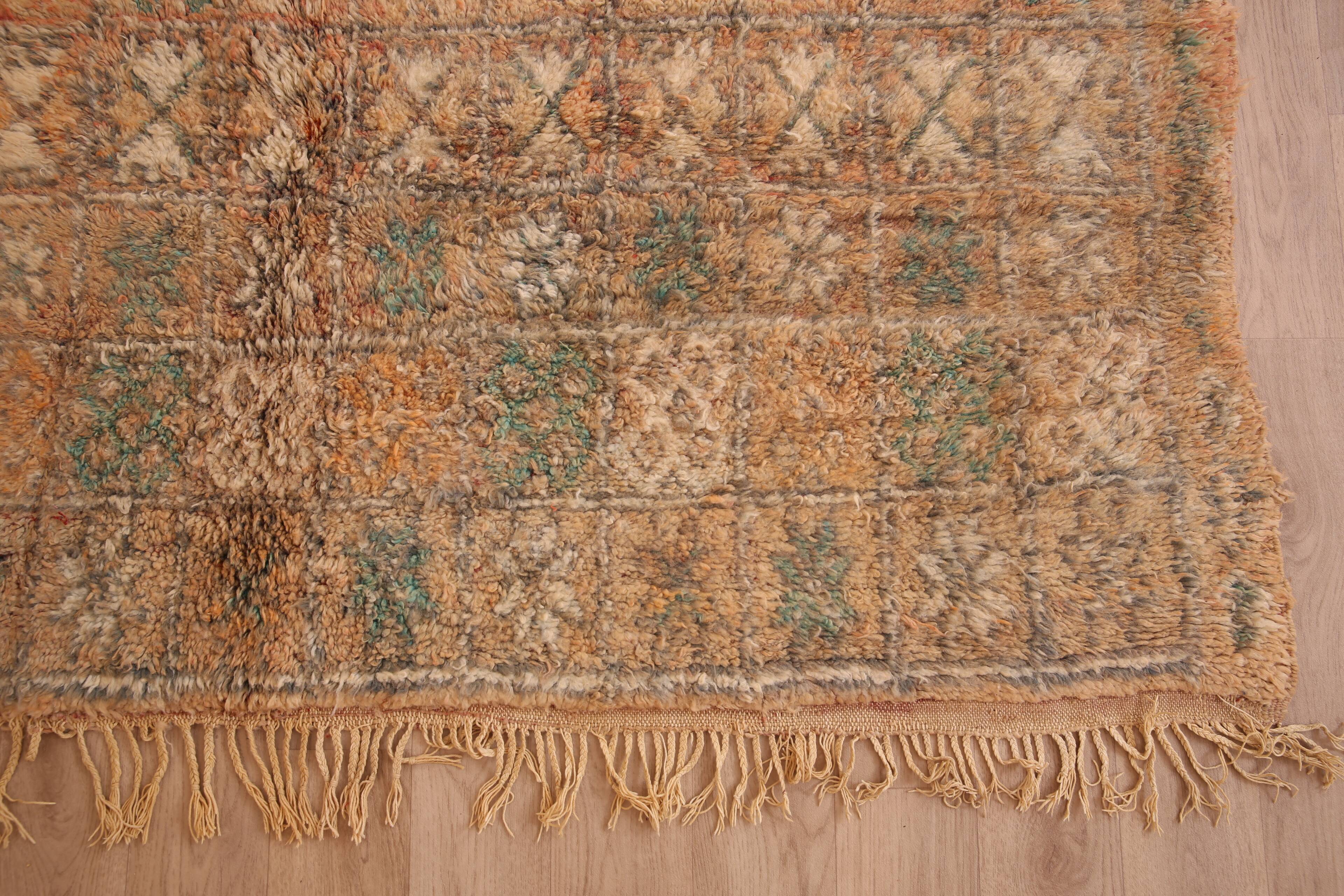 Peach Vintage Moroccan Rug 178 x 264 cm, Berber Wool Rug, Handmade Boho Rug