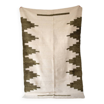 Tapis argentin 100% pure laine kaki