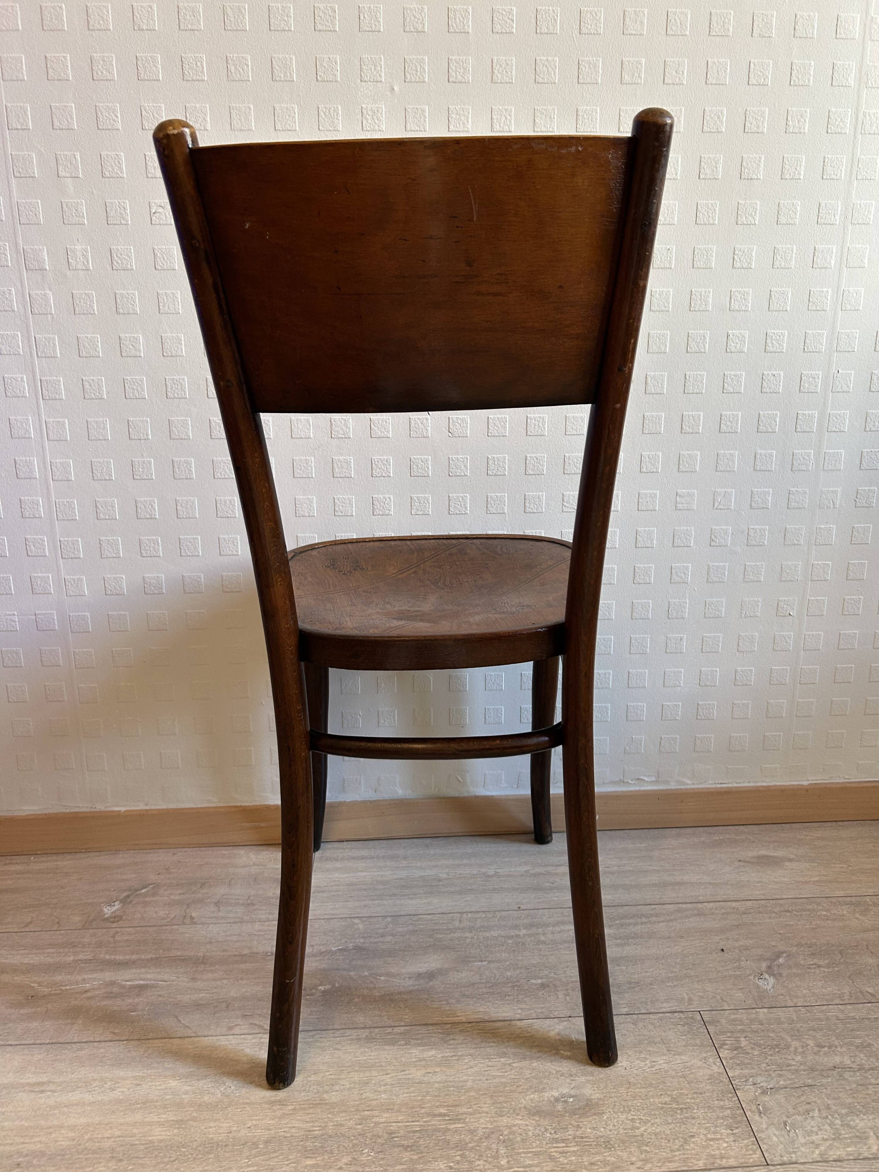 6 antique chairs Jacob & Josef Kohn – Vienna – Decorated bent wood – Style