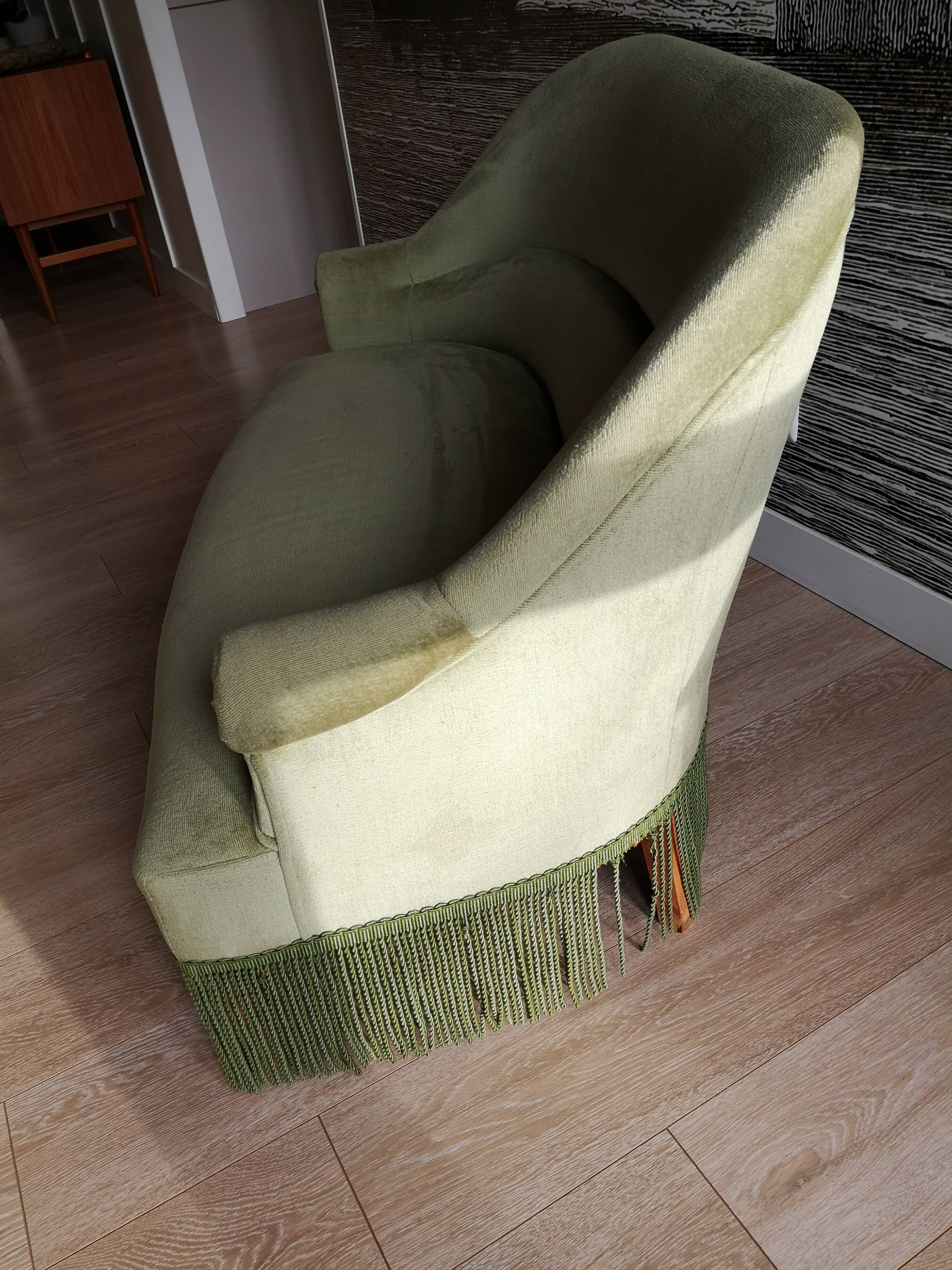 Green velvet toad sofa