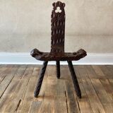 Wooden tripod chair from the 50s/60s