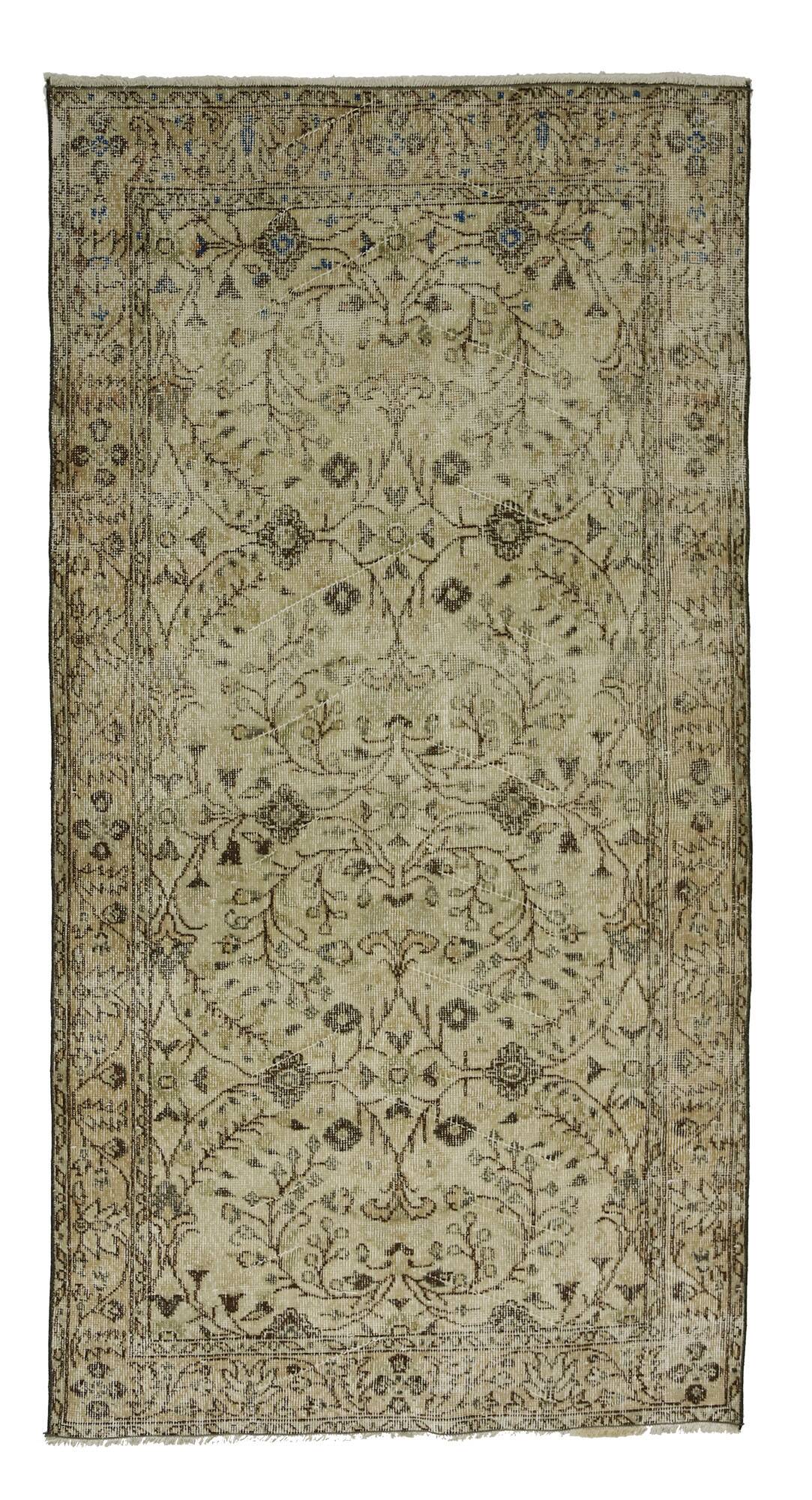 Turkish Anatolian Handmade Vintage Area Rug 216 cm x 116 cm