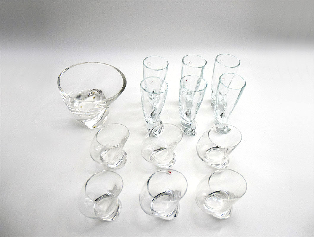 Angelo Mangiarotti for Cristallerie Il Colle 1970s drinking set