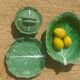 Vintage cabbage decorated earthenware salad bowl