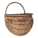 Antique hanging basket in wicker – French artisanal weaving