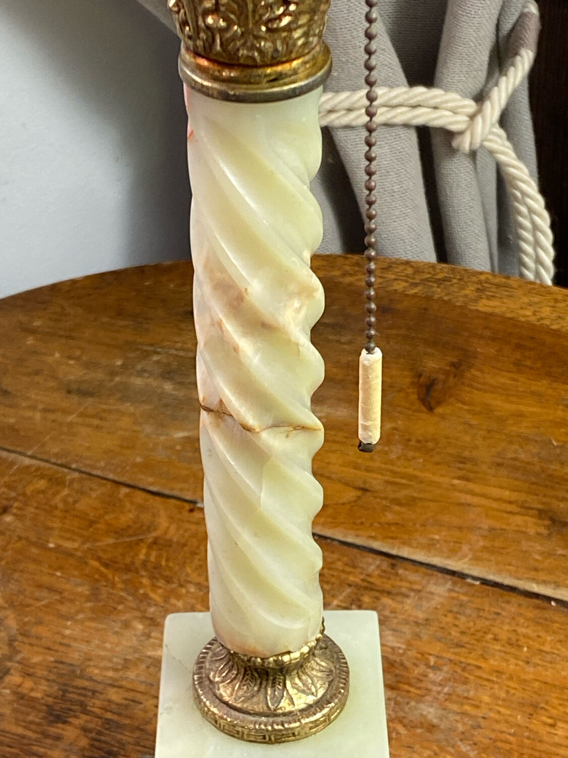 Twisted onyx and bronze lamp