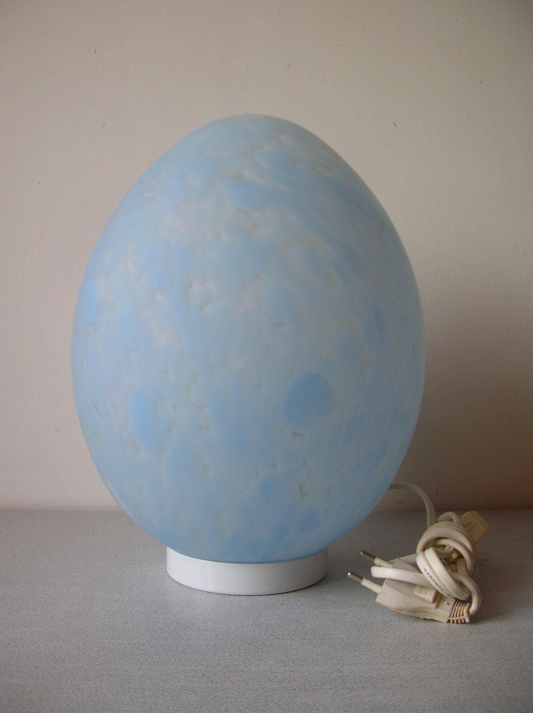 Lamp big egg in blue glass paste deco office living room