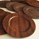 Set of 12 plywood rosewood and teak plates by Morsbak, Denmark 1960s