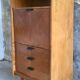 Vintage secretary in light oak veneer 1960