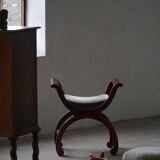 Empire-style Danish piano chair/stool with velvet seat, early 1900s.