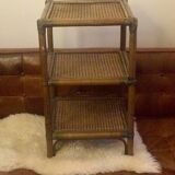 Side table in cane wood and bamboo