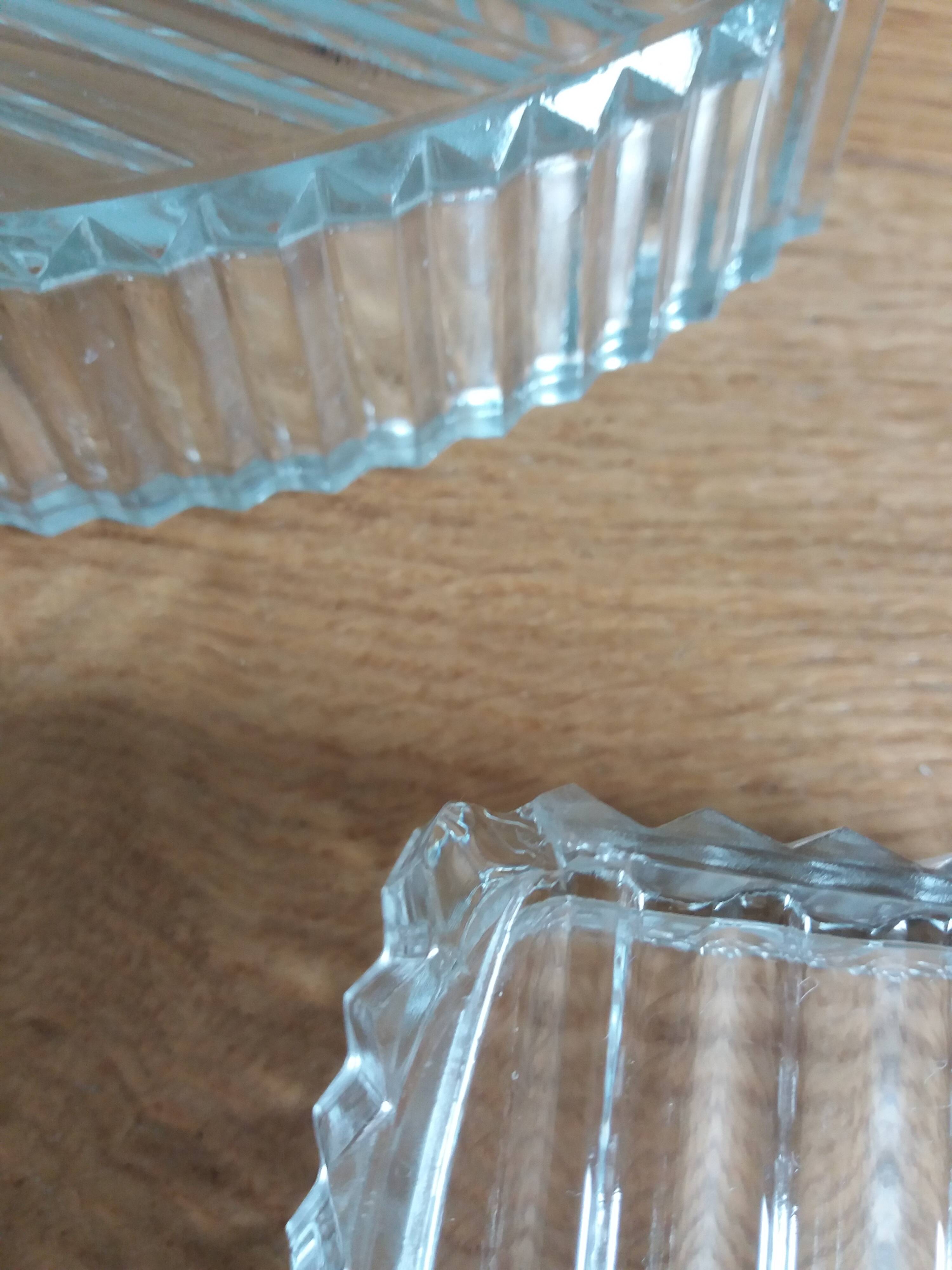 Appetizer tray with cups and Art Deco mirror tray