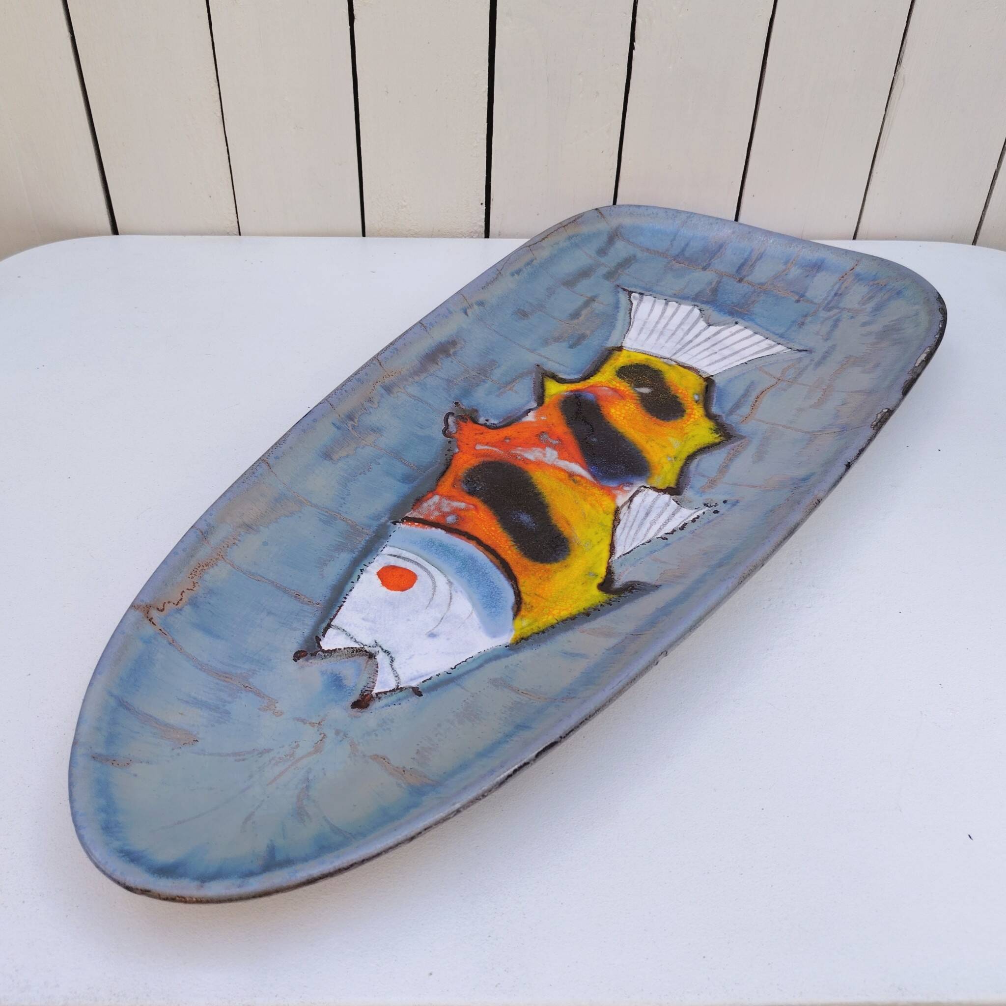 Fish service, Niderviller earthenware, vintage