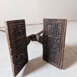 Set of antique fireplace accessories + 2 wrought iron waffle makers