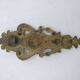 Brass lion head. Furniture decoration, leftover knocker or large nail cover?