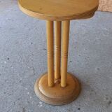 Small smoker's table, side table, Scandinavian blond wood, tripod, vintage 70'