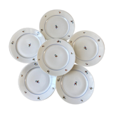 Set of 6 Czech flat plates made in France registered model 50s-60s