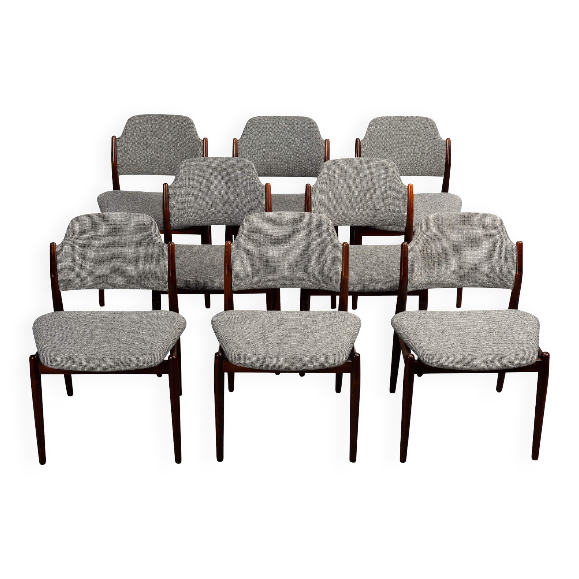 Set de 8 chaises 62 en palissandre par Arne Vodder