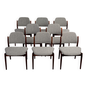 Set de 8 chaises 62 en palissandre par Arne Vodder